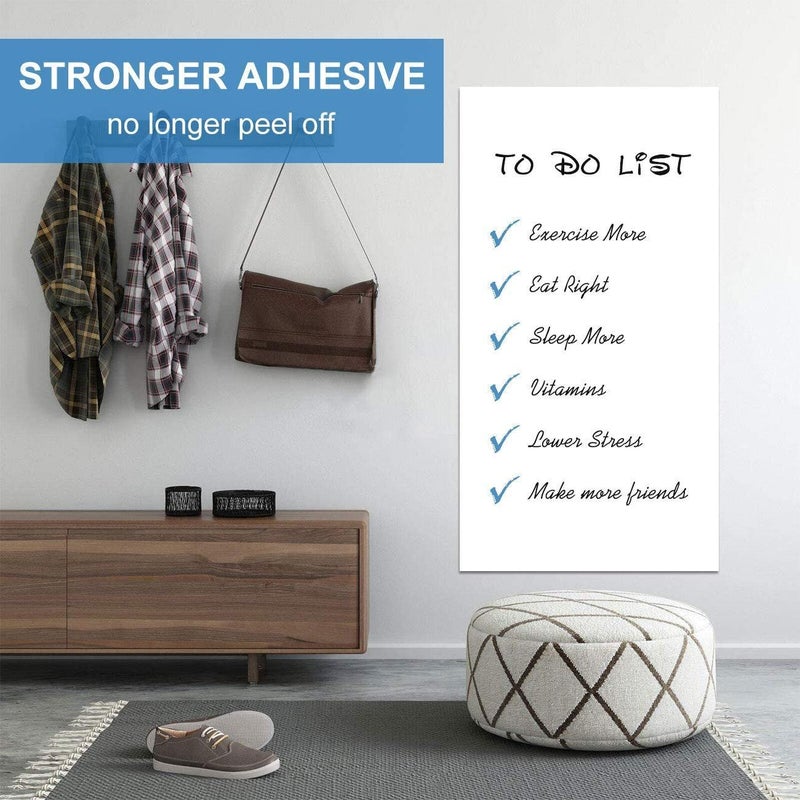 AFMAT White Board Wallpaper, Whiteboard Roll, Stick on White Boards for Wall, 1.5x11ft Peel and Stick Dry Erase Roll, Stain-Proof, Super Sticky Whiteboard Sticker for Wall/Table/Door, 2 Rolls PP06 - Image 2